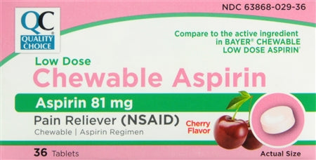 Aspirin Low Dose 81MG Chew Tab 36