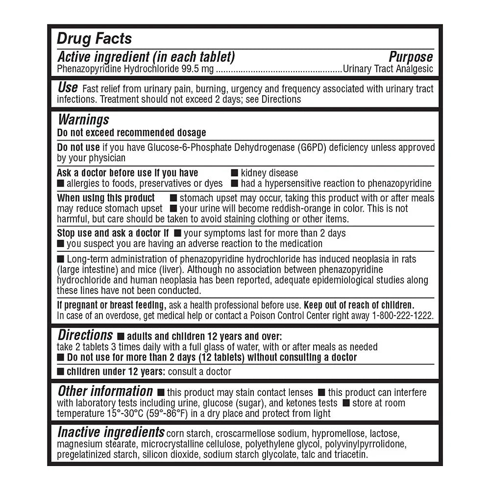 Drug facts label for a medication with active ingredient and usage instructions.