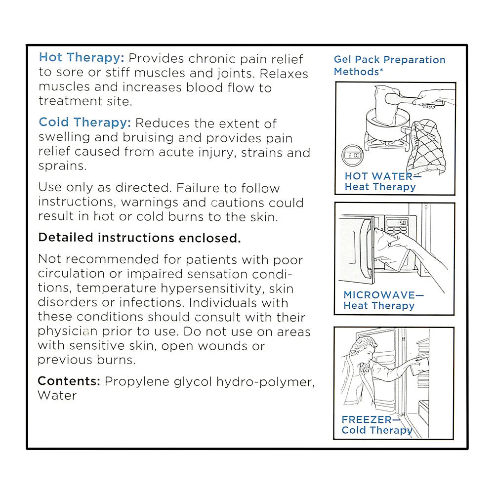 Instructions for using a gel pack with text and images on a white background