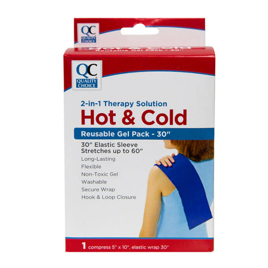 QC Quality Choice hot and cold therapy pack packaging on a white background