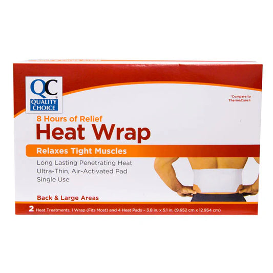 Box of Quality Choice Heat Wrap on a white background