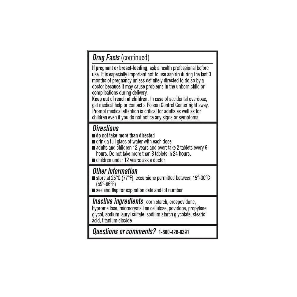 Drug facts label on a white background